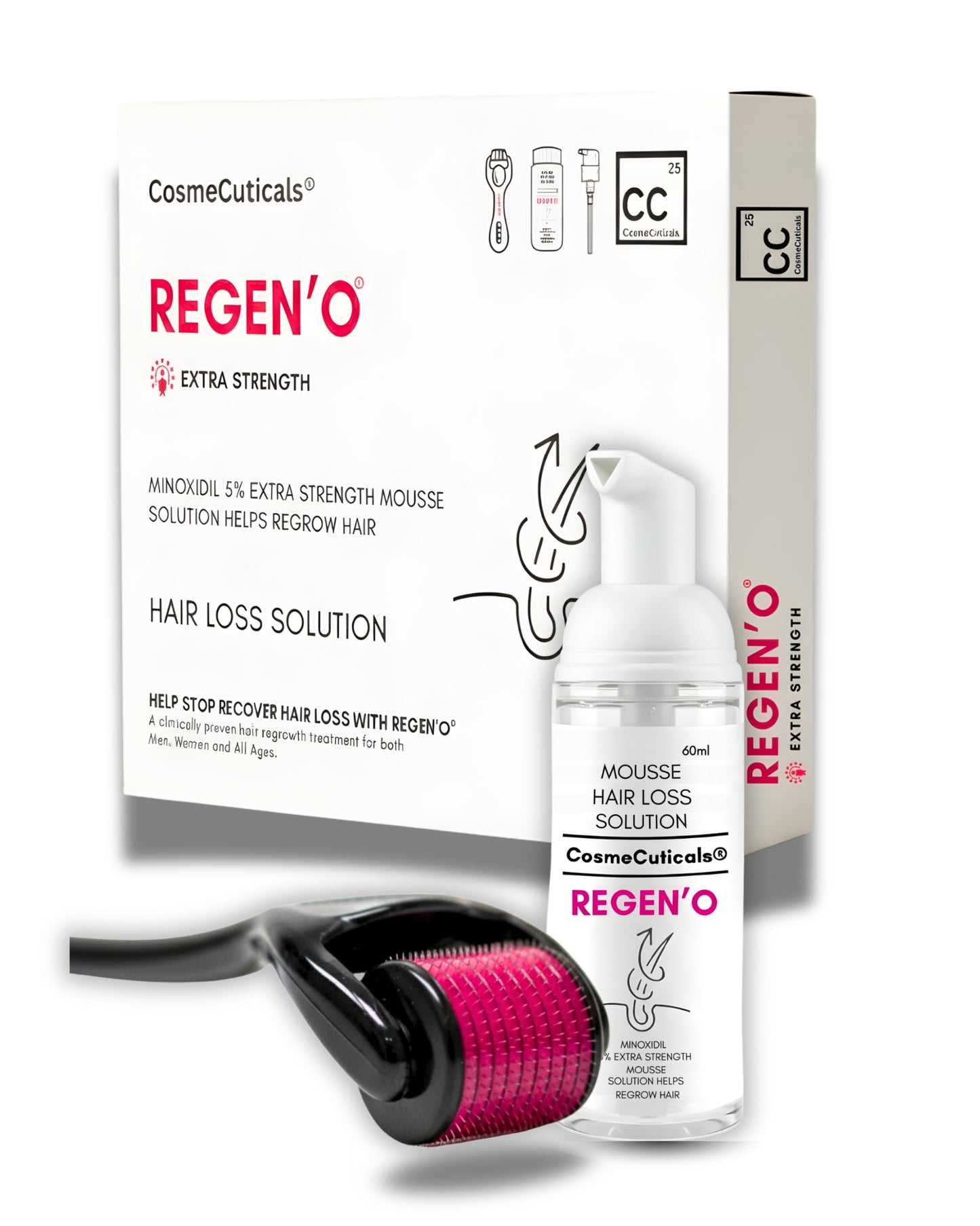 REGEN’O® Extra Strength Hair Regrowth Mousse – 5% Minoxidil + Procapil | CosmeCuticals®